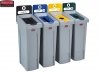 Stacja do Recyklingu Slim Jim® 4 strumienie 87L closed (black)/paper (blue)/bottles (yellow)/bottles (green)